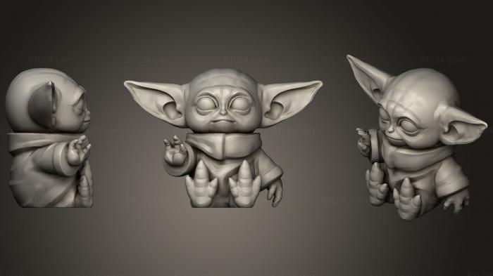 Figurines heroes, monsters and demons (Baby Yoda, STKM_1386) 3D models for cnc